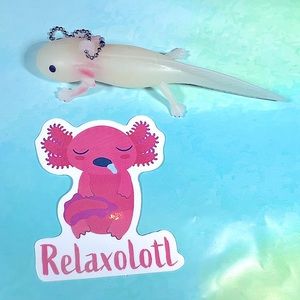 RELAXalotl Axolotl Crazy Trending WaterProof Single Decor Accent Sticker